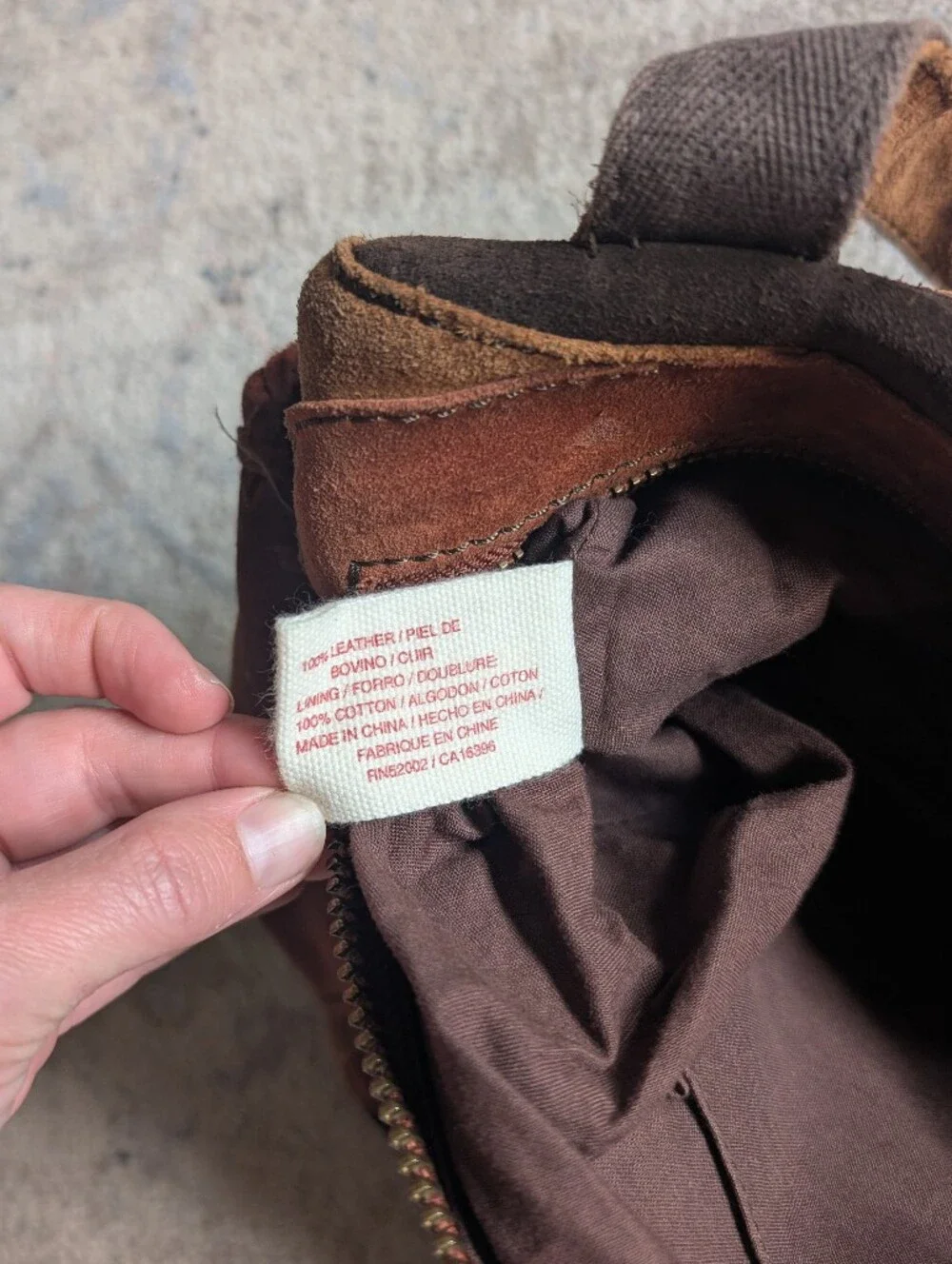 Lucky Brand Suede Chevron Shoulder Bag in Brown and Tan - Picture 3 of 4